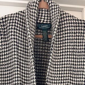 Extra long houndstooth sweater coat Lauren by Ralph Lauren